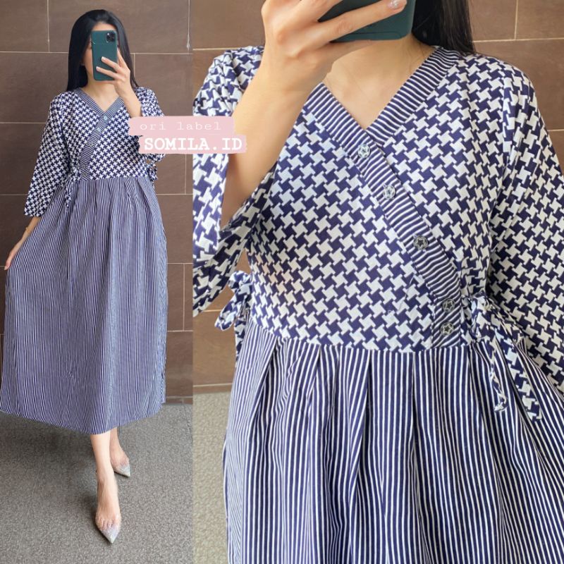 Chibi 7/8 Dress Daster Rayon Bumil Busui Friendly By M8S Label