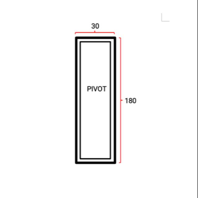 Jendela Pivot Aluminium 30x180