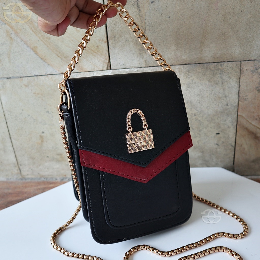 Tas wanita selempang Hp logo bag Sling bag Handphone korea 6837 THR