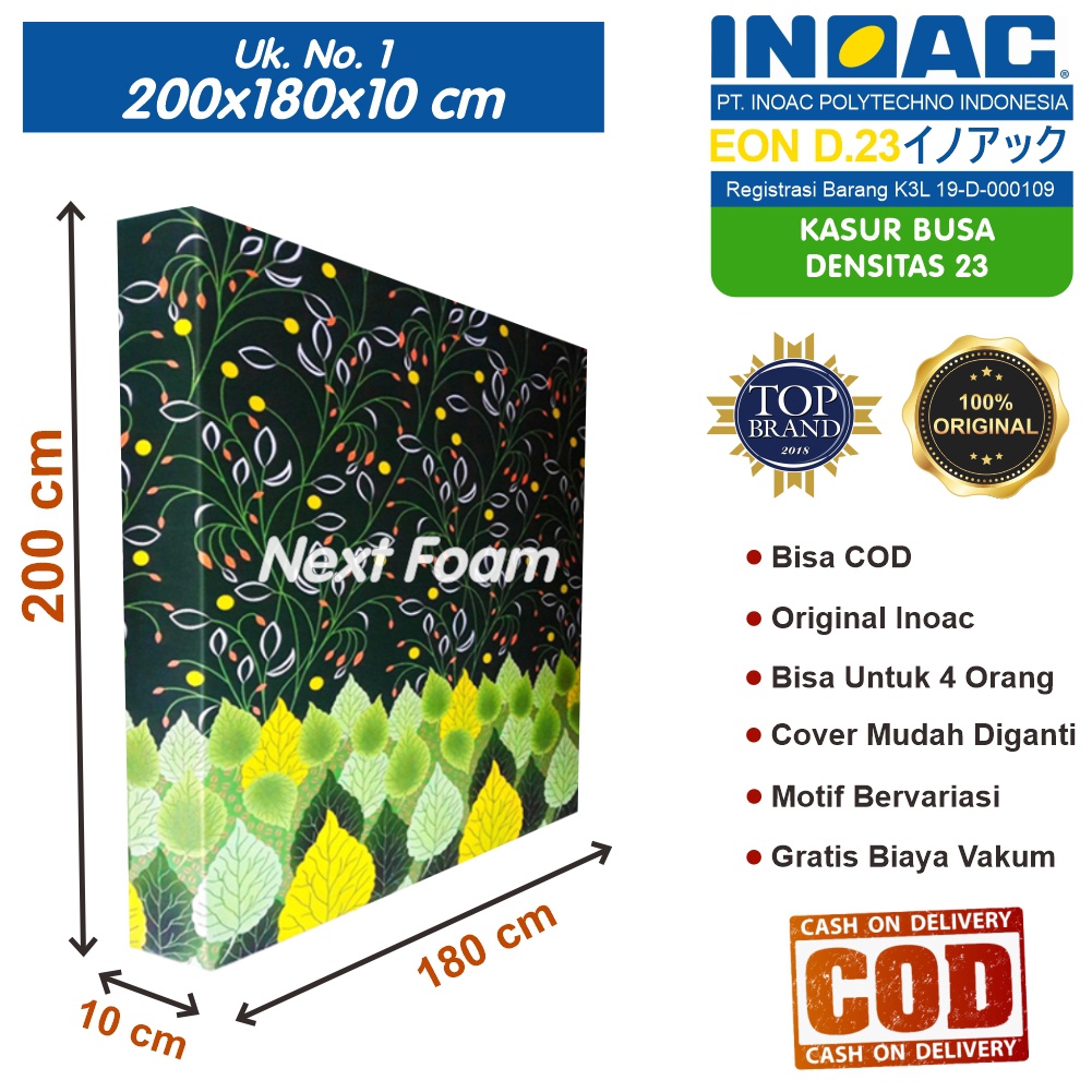 Kasur Busa Inoac Ukuran No 1 200x180x10 cm Tebal 10 cm EON D23 ORIGINAL INOAC Asli