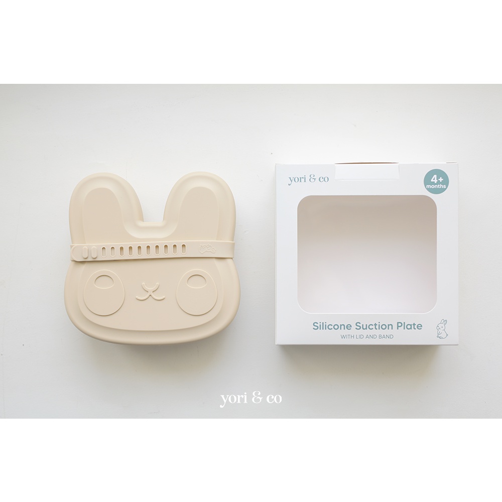 Yori &amp; Co Suction Plate with Lid and Band Piring Kotak Makan Bayi Anak - yoriandco Silikon Silicone