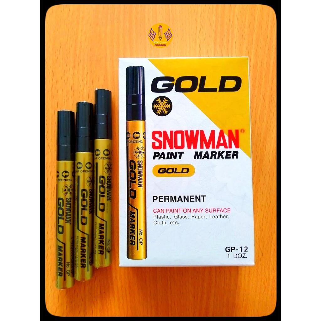 

Spidol Emas Permanent Snowman GP-12 Gold Paint Marker