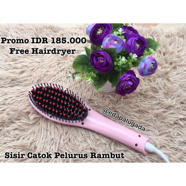 Sisir catok FREE HAIRDRYER catokan rambut fast hair straightner HQT 906 sisir elektrik sisir pelurus