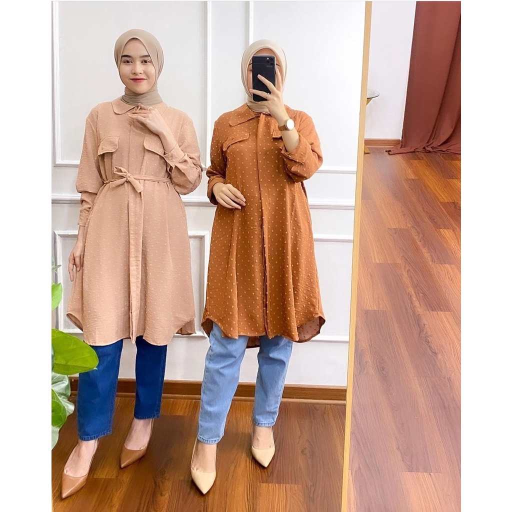 ZELIN TUNIK PREMIUM BAHAN URAGIRI DOTY CRINCKLE RAYON