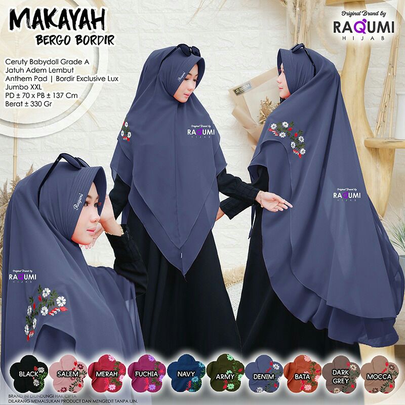 Hijab Khimar Instant Terbaru Makayah Original Raqumi