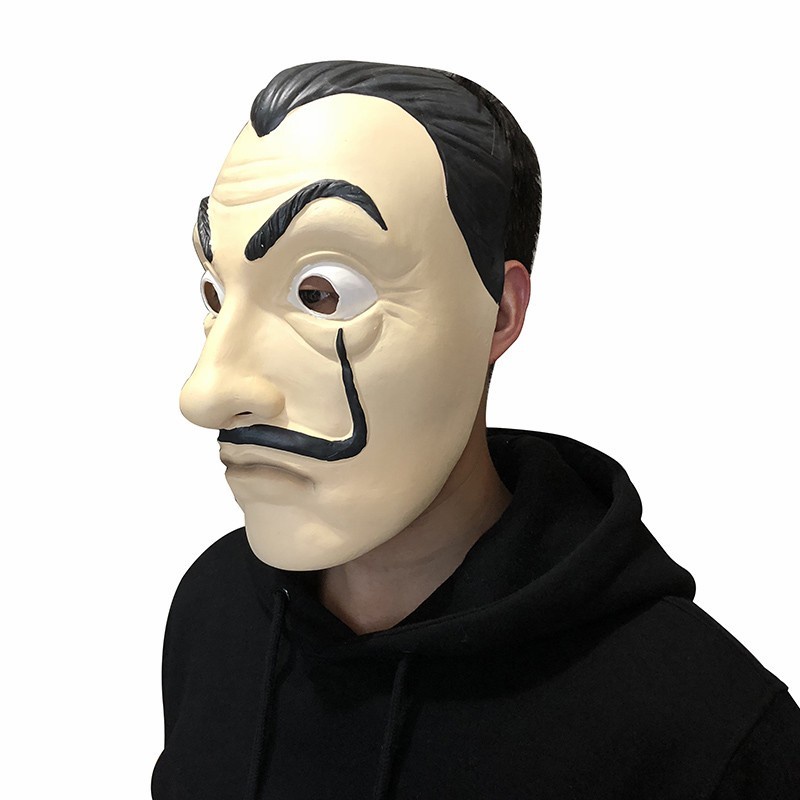 Topeng Money Heist Murah Kostum Halloween Cosplay Mask Kumis Grosir