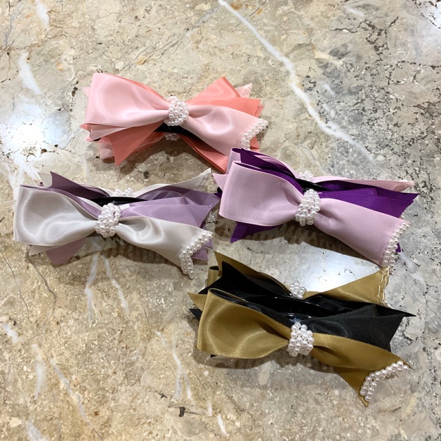 Banana Clip Pita Satin Jepit Rambut Aksesoris Rambut