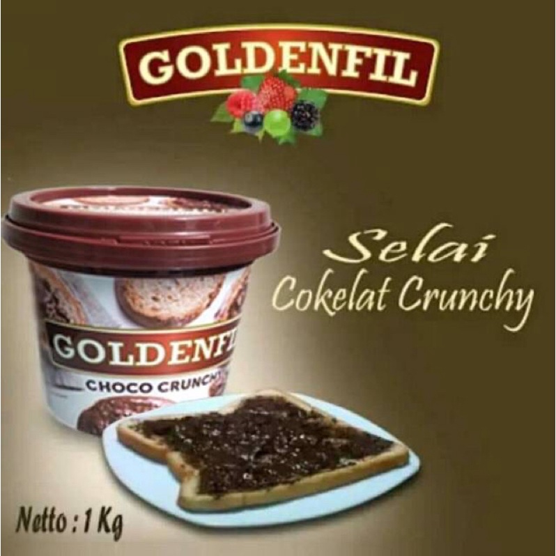 GOLDENFIL Choco Crunchy 1kg HALAL !!! GRATIS masker 1 pcs