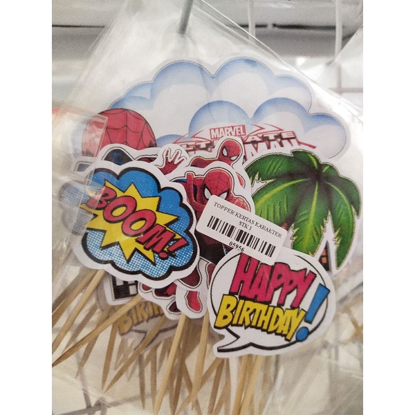 TOPPER TUSUK KUE ULANG TAHUN KARAKTER SPIDERMAN