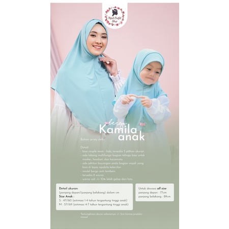 Bergo Kamila / bergo jersey couple anak dan dewasa