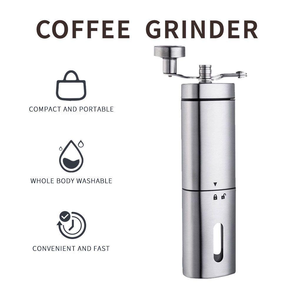 Solighter Penggiling Kopi Manual Coffee Accessories Espresso Coffee Bean Grinder Burr Stainless Steel