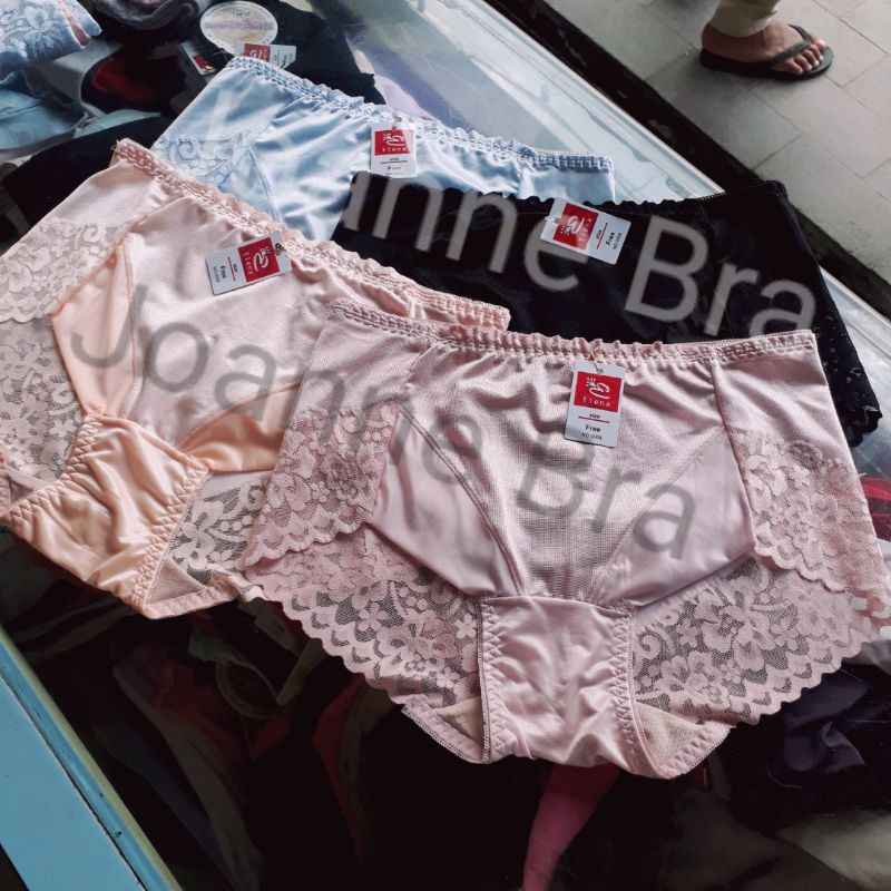 Elena Celana Dalam Wanita Satin Transparan Seksi E 9908 - CD Wanita Sexy Lembut Adem Lace