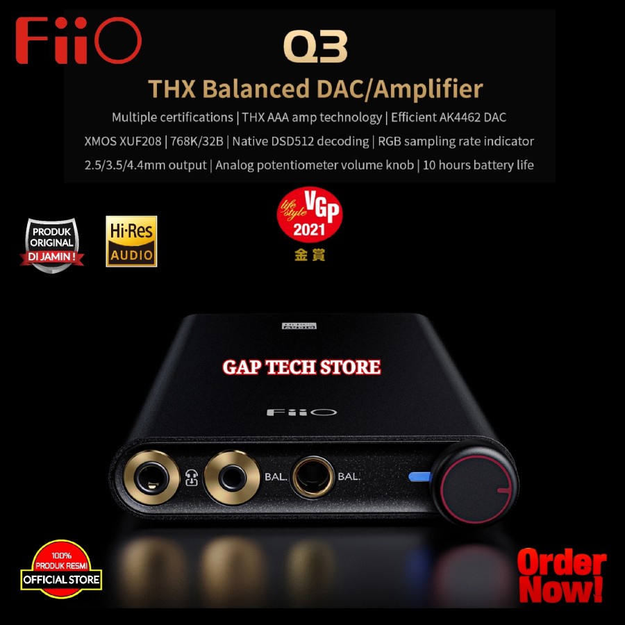 FIIO Q3 / Q 3 Hi-Res Portable DAC / Amplifier with THX Original