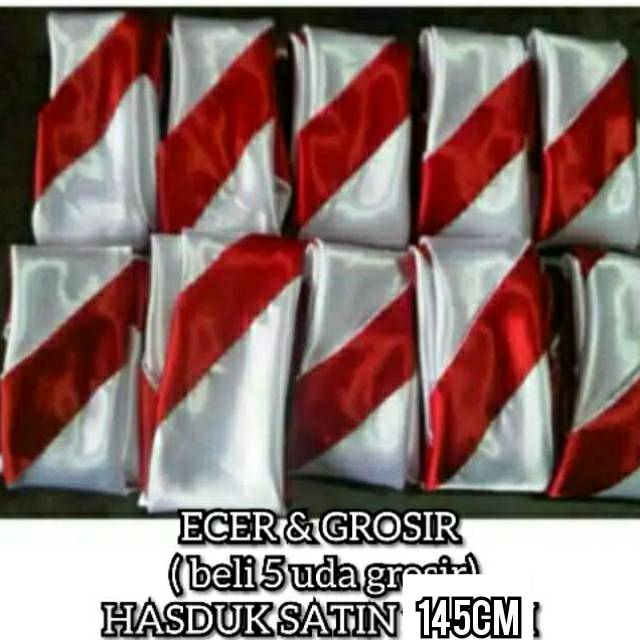 BIJIAN hasduk satin 145 x 45 cm - kacu satin - duk satin - hasduk pramuka - seragam pramuka