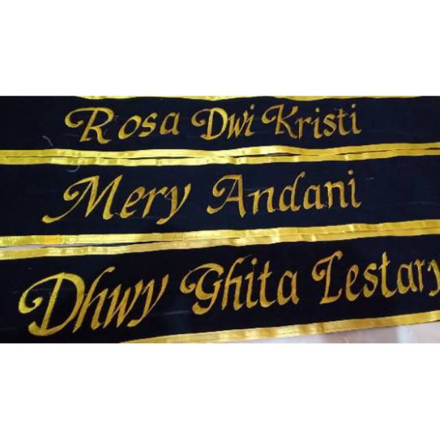 Selempang wisuda bordir pita SATIN