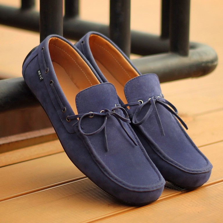 Lick New Navy | Sepatu Suede Vintage Klasik Casual Pria Boat Ori Original Footwear | FORIND x Reyl