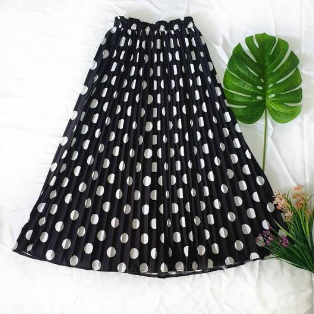 Rok sifon Bangkok/rok plisket polkadot