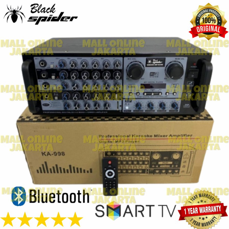 Power ampli blackspider ka 998 key control karaoke amplifier efect dsp