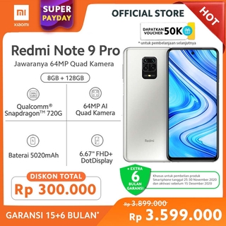 [DAPATKAN VOUCHER 50K] Xiaomi Redmi Note 9 Pro 8GB+128GB Snapdragon720G