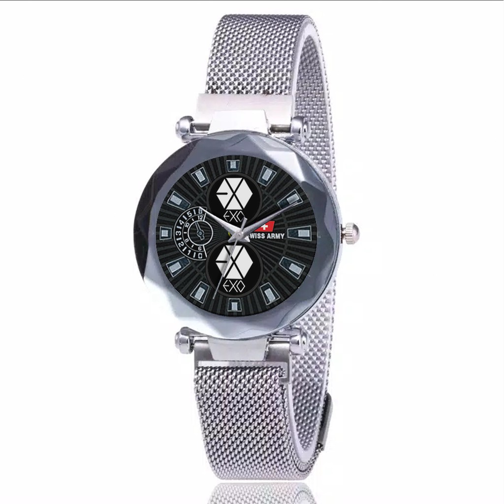 Jam Tangan Wanita Custom - EXO Free Box &amp; Batre Cadangan