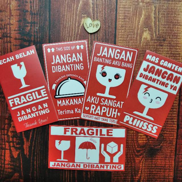 STIKER FRAGILE SATUAN