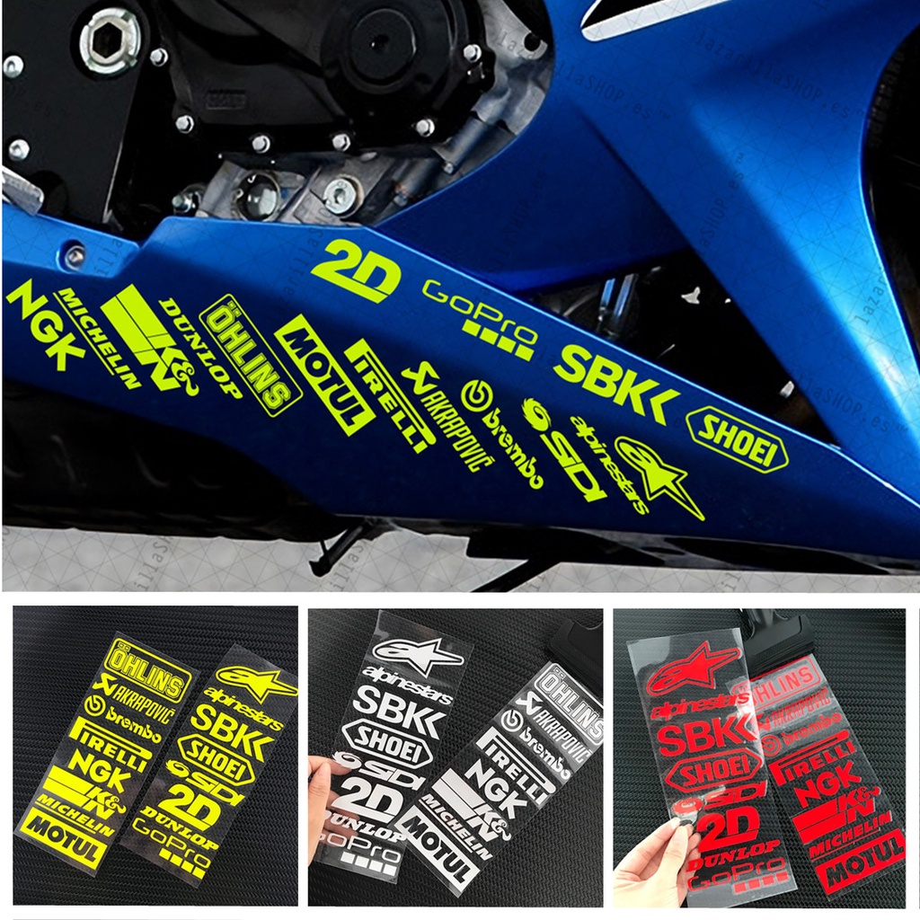 2pcs / Set Stiker Reflektif Motor Seri MOTOGP SBK 2D Sponsor