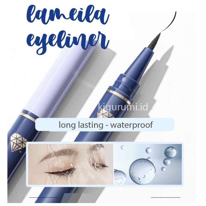 LAMEILA Eyeliner Mata Blue Gold Waterproof Tahan Air Dan Membuat Mata Lebih Berdefinisi Besar Atau Kecil LA131