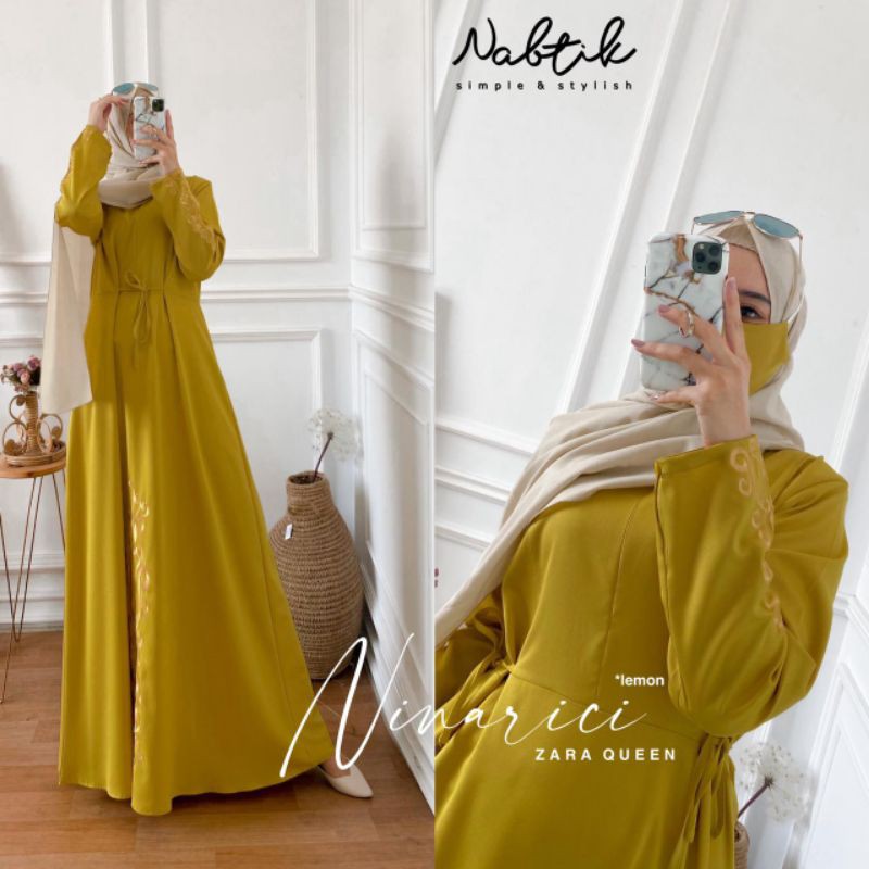 gamis muslimah terbaru polos Ninarici Abaya Turkey terbaru simple original by nabtik