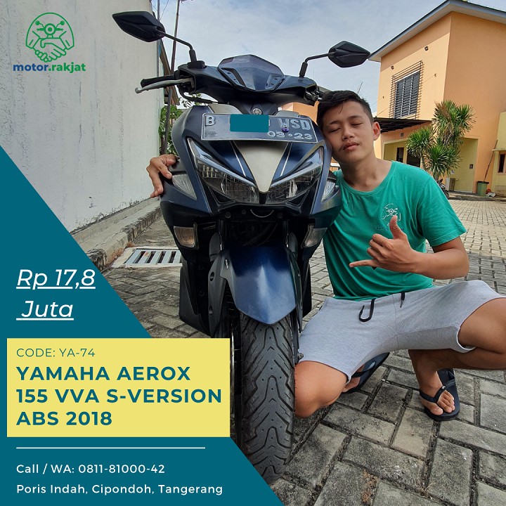 Motor Bekas Yamaha Aerox 155 VVA S-Version ABS 2018 - Biru Tua | by motor.rakjat