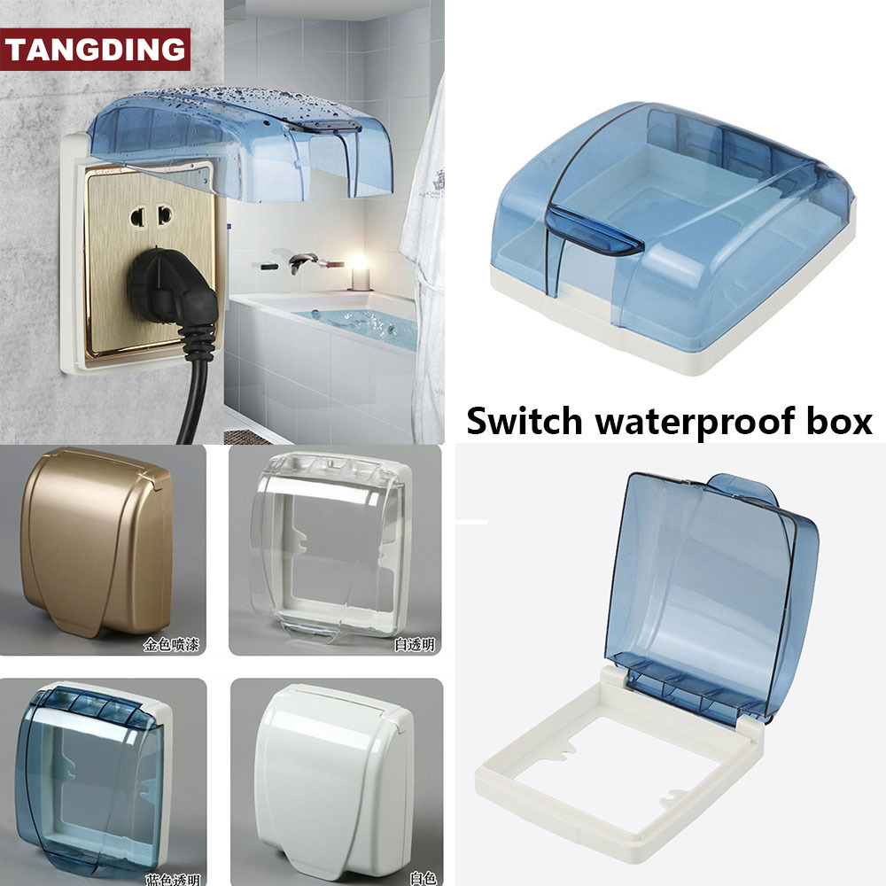 【COD Tangding】Panel Stop Kontak Dinding Bahan Pvc Transparan Anti Air 4 Warna