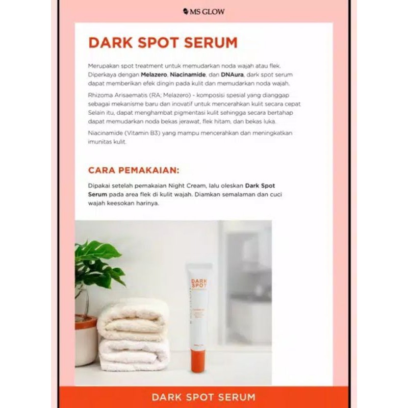 Dark Spot Serum MS Glow Original Perawatan wajah Bisa Cod