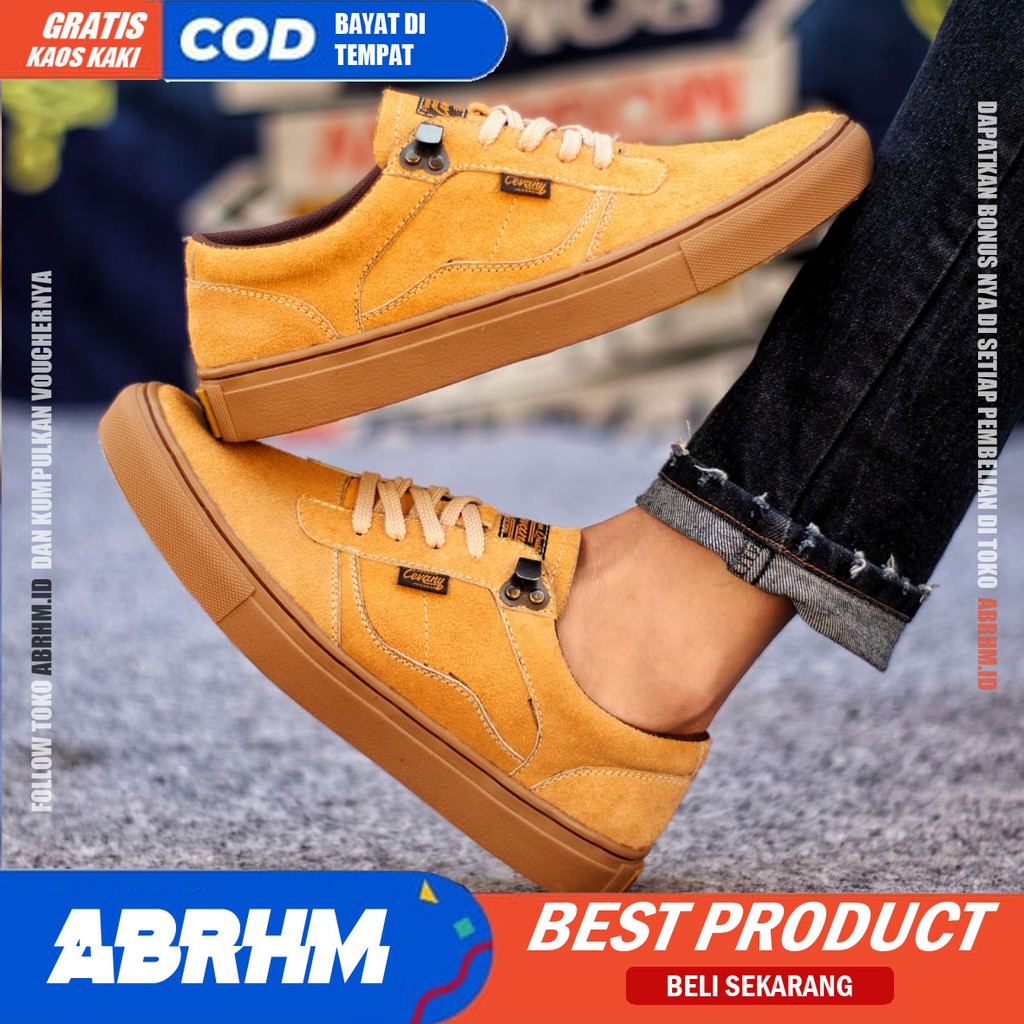 ABRHM X GORDON Sepatu Sneaker Pria Sepatu Pria Casual  Sepatu Sneakers Pria Cowok/ kulit Asli Suede Sepatu Kasual Gaya Keren kekinian Terlaris