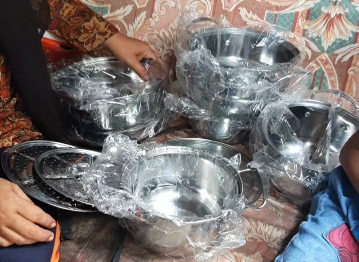 Panci Stainless Steel Ware 12 Pcs Dgn Sarangan Ori Super