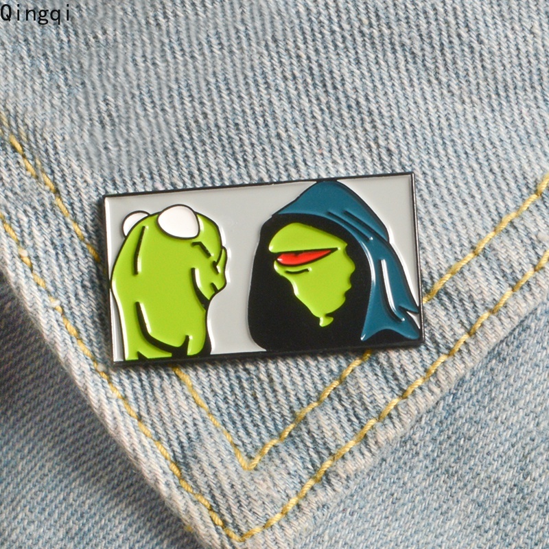 Bros Pin Enamel Desain Katak Pepe Untuk Perhiasan