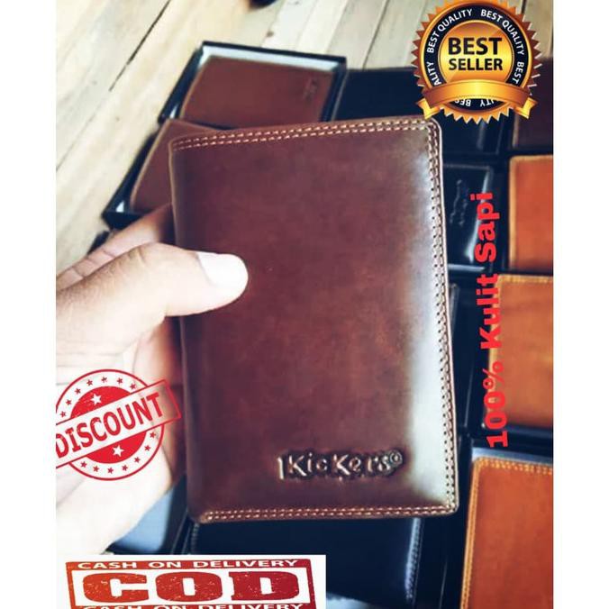 Dompet Kickers Medium Coklat Kulit Asli - Dompet Pria 100% Kulit Sapi Sintashop45