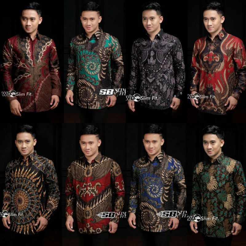 Baju Batik Pria Slimfit Big Size M L XL XXL Atasan Kemeja Batik Lengan Panjang Original