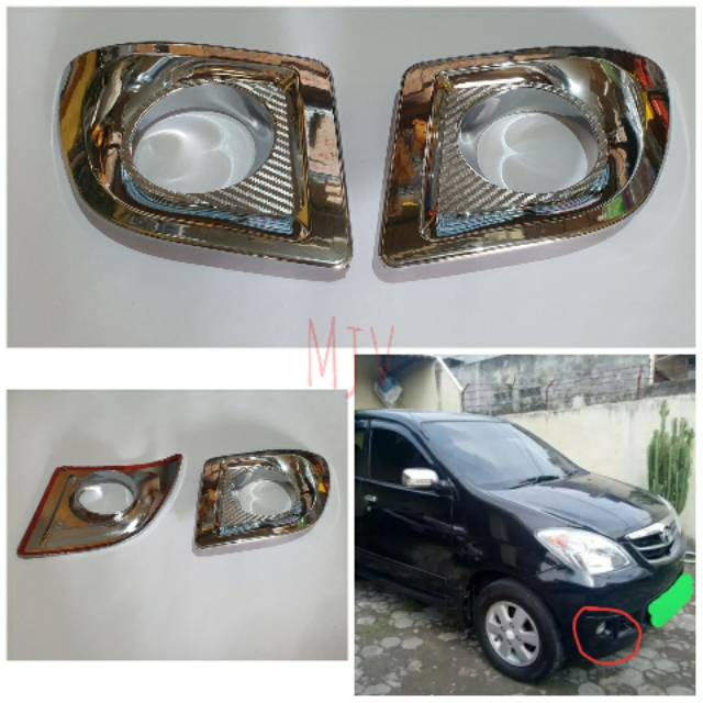 RING FOGLAMP VARIASI AVANZA NEW VVTI TIPE G CROM SET KIRI KANAN