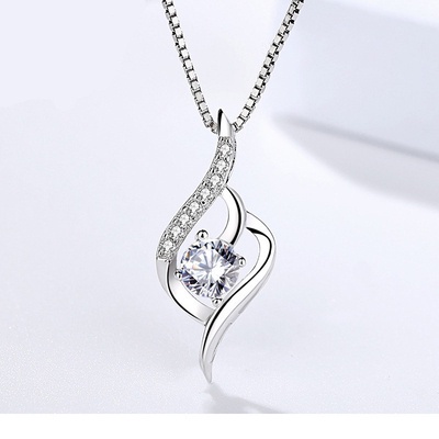 ✅COD 925 Sterling Silver Diamond Fashion Wanita Klavikula Rantai untuk Istri untuk Pacar Romantis Hadiah Ulang Tahun Kalung Perhiasan L94