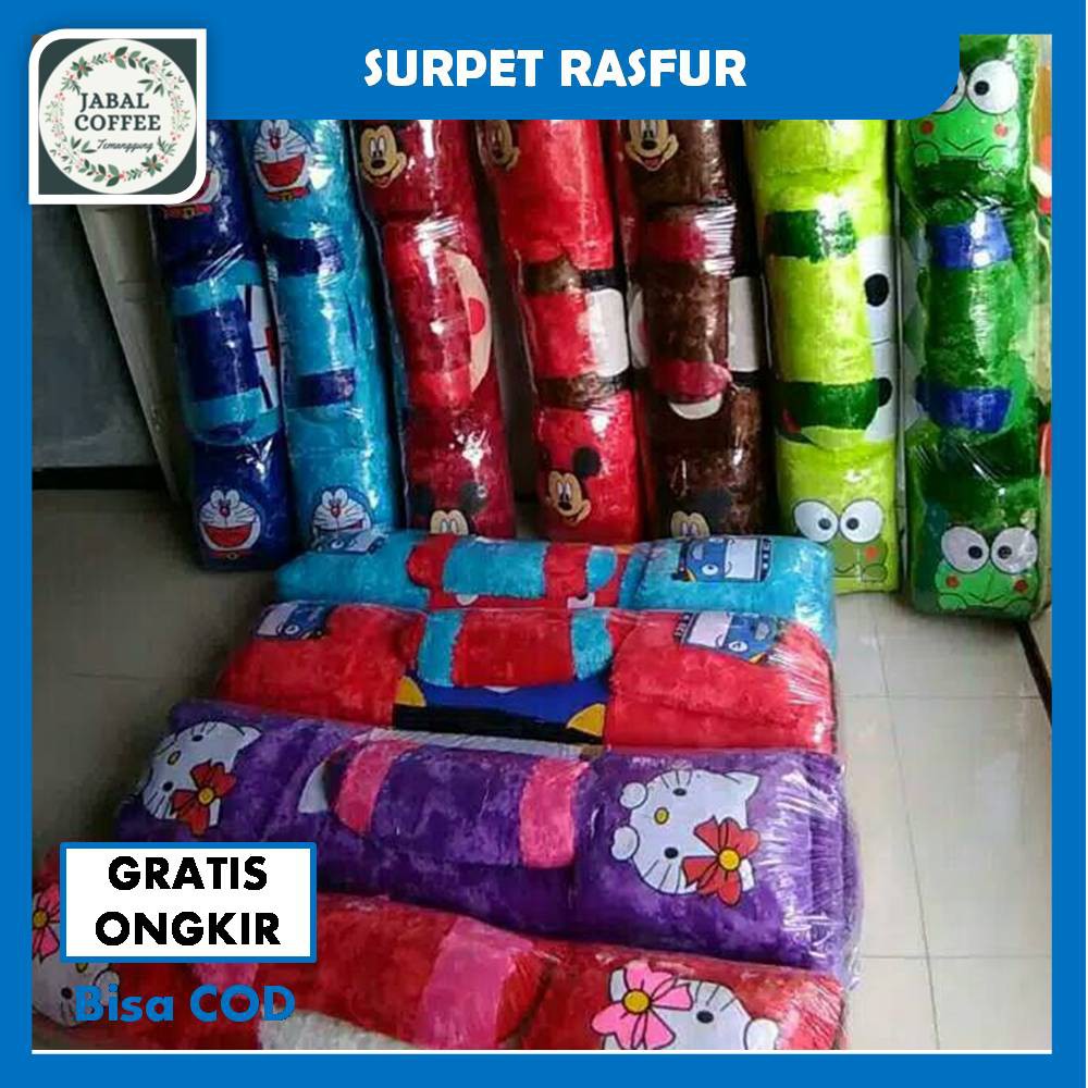 Surpet Bulu Karakter Satu Set / Surpet Karakter Bulu Rasfur Ukuran 170x130 Cm