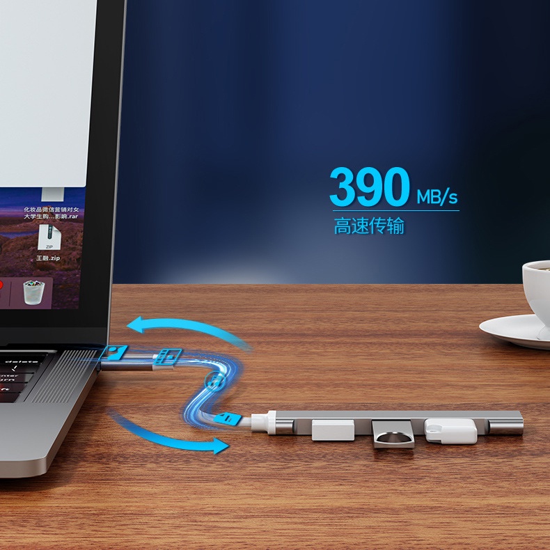 Hub 4 Port USB 3.0 Tipe C 5Gbps Kecepatan Tinggi Untuk Komputer PC