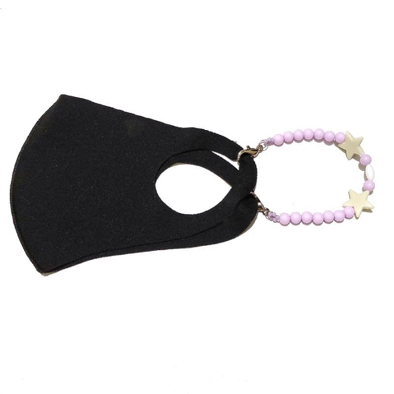 Konektor Masker Hijab Mask Connector Extender Double Star Pastel Beads Series Strap Jilbab