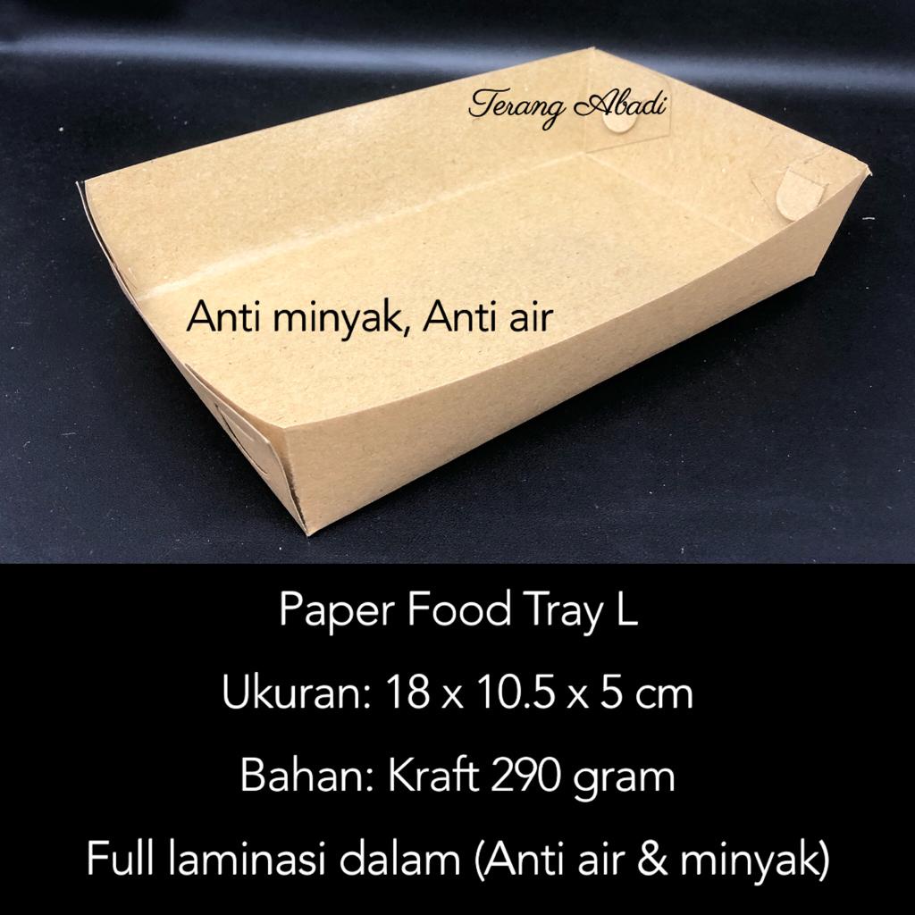 Paper Food Tray M 16x9x4 cm / Tray L 18x10.5x5 cm/ Wadah Nampan Makanan/ Kertas Piring/ Nampan Kertas / Alas Tempat Makan Kentang Sosis Burger