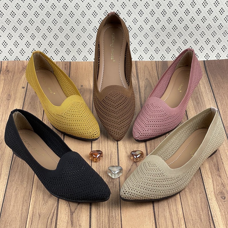 SEPATU WANITA FLAT RAJUT IMPORT PDH24