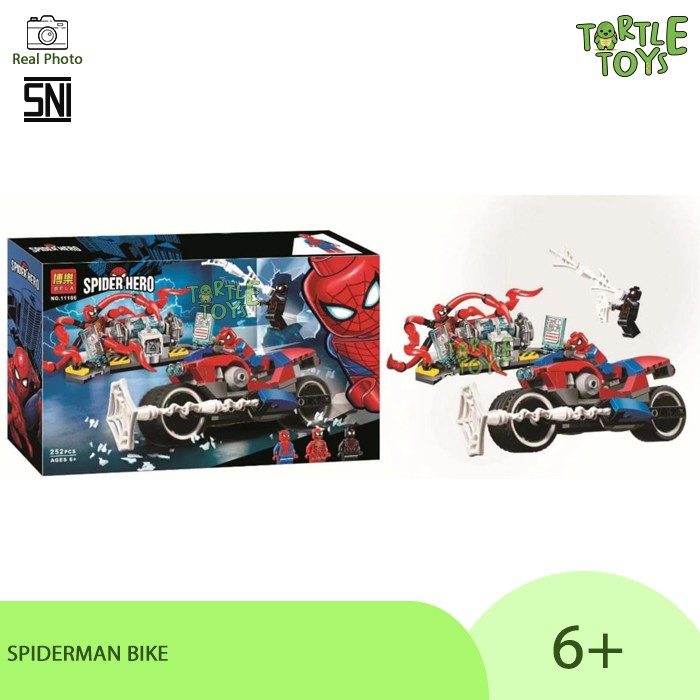 MAINAN ANAK BRICKS SPIDERMAN BIKE VENOM CRAWLER 11186/11498/11502