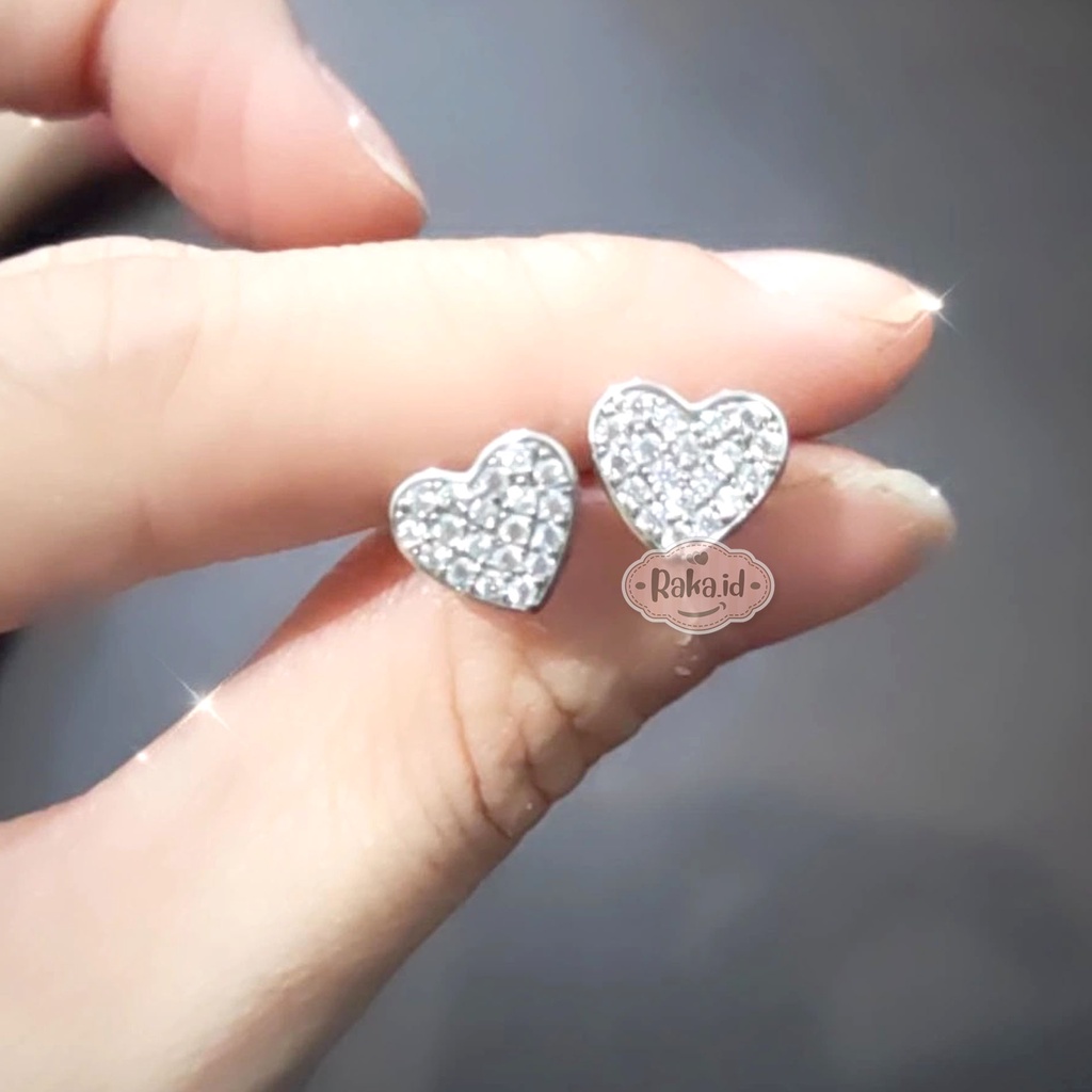 Anting Wanita Anting Tusuk / Stud Love List Silver Perhiasan Aksesoris Wanita 904