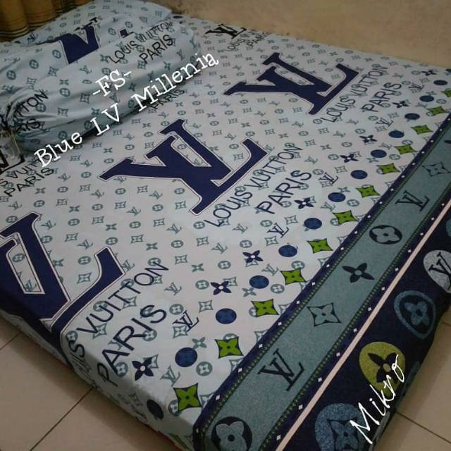 SPREI BLUE LV bahan katun mikro