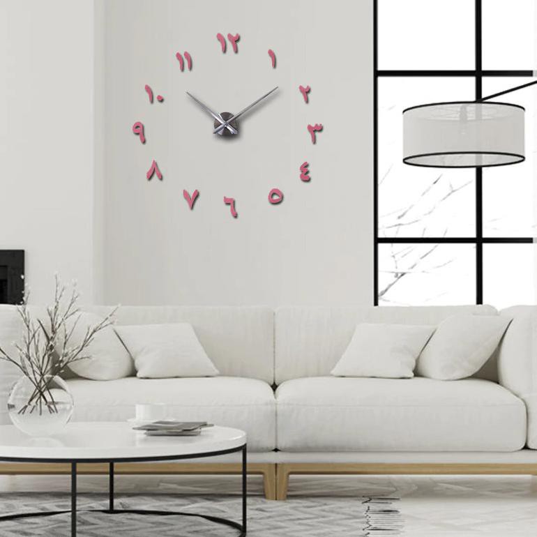 (MAINANKYU) Jam Dinding DIY Giant Wall Clock Quartz Creative Design - S031 - Silver