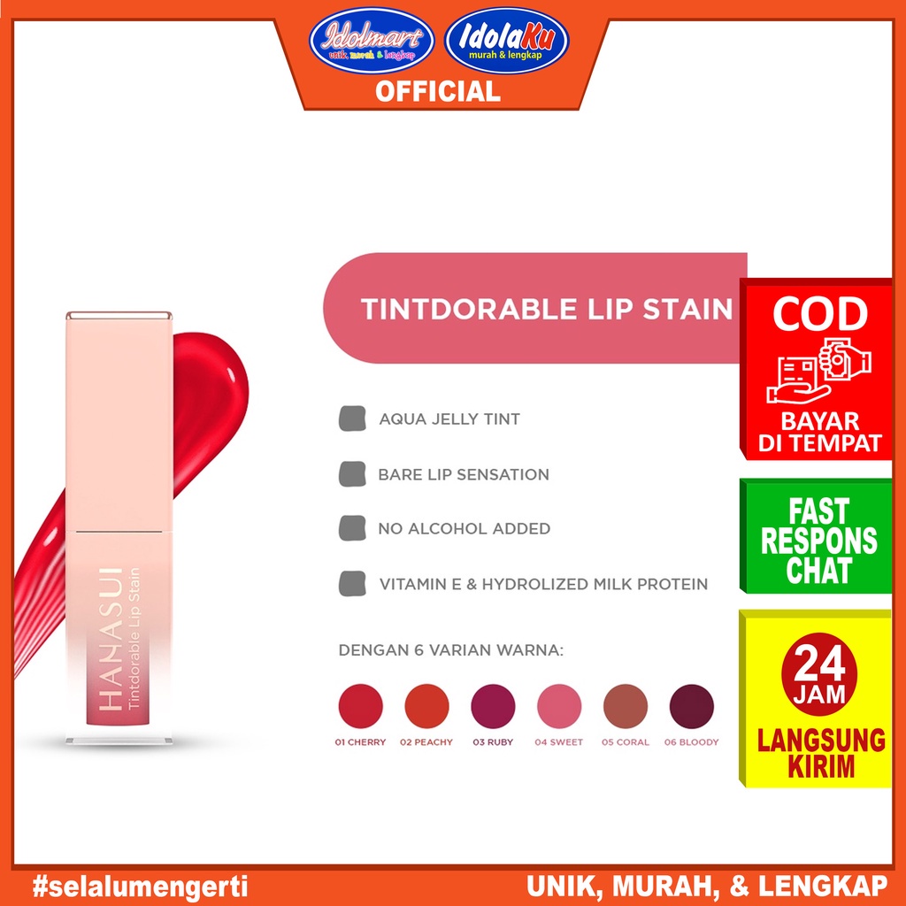 IDOLMART Hanasui Tintdorable Lip Stain - Lip Tint Surabaya