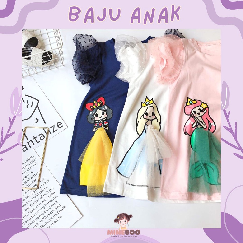 minieboo PRINCESS PUFF EBV Baju Dress Anak Perempuan Import