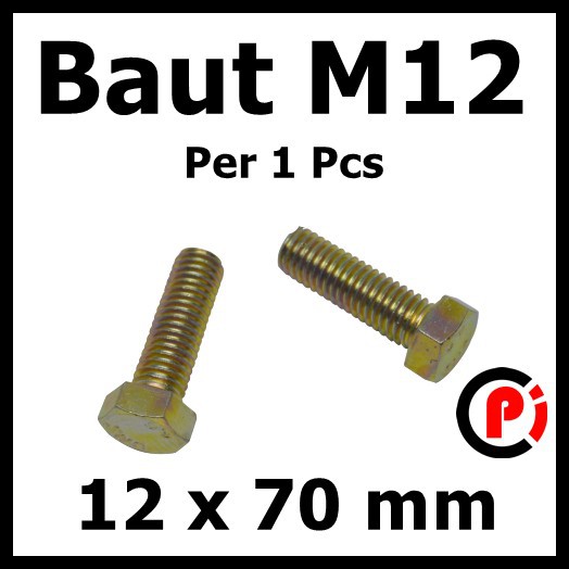 Baut M12 Hex Bolt Ukuran 12 x 70 mm